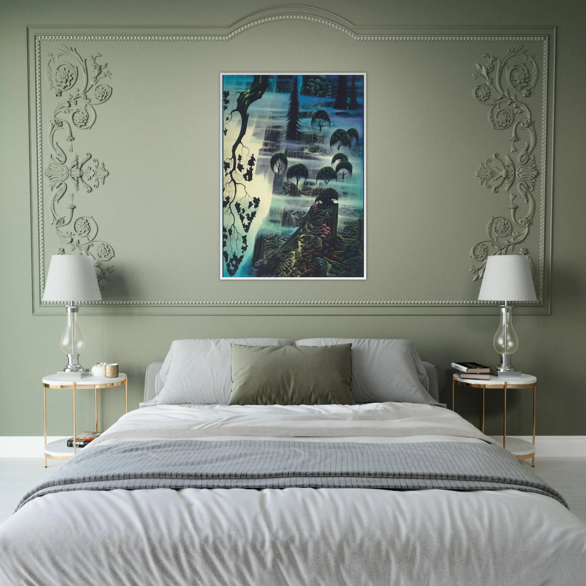 Surf Wind and Fog Framed Poster | Eyvind Earle Framed Prints Wall Art | Eyvind Earle Prints