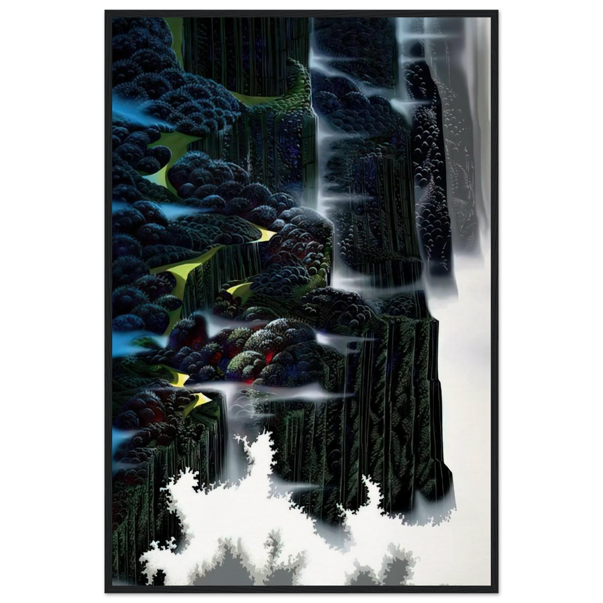 Sea Cliffs Rising Framed Poster | Eyvind Earle Framed Prints Wall Art | Eyvind Earle Prints