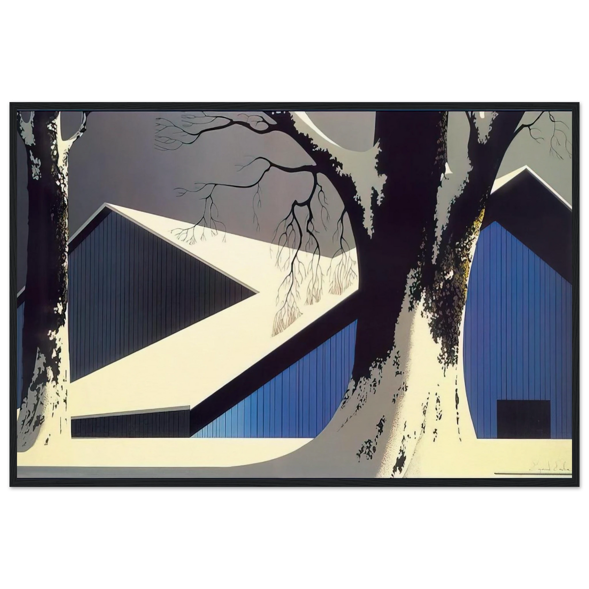 Winter Quiet Framed Poster | Eyvind Earle Framed Prints Wall Art | Eyvind Earle Prints