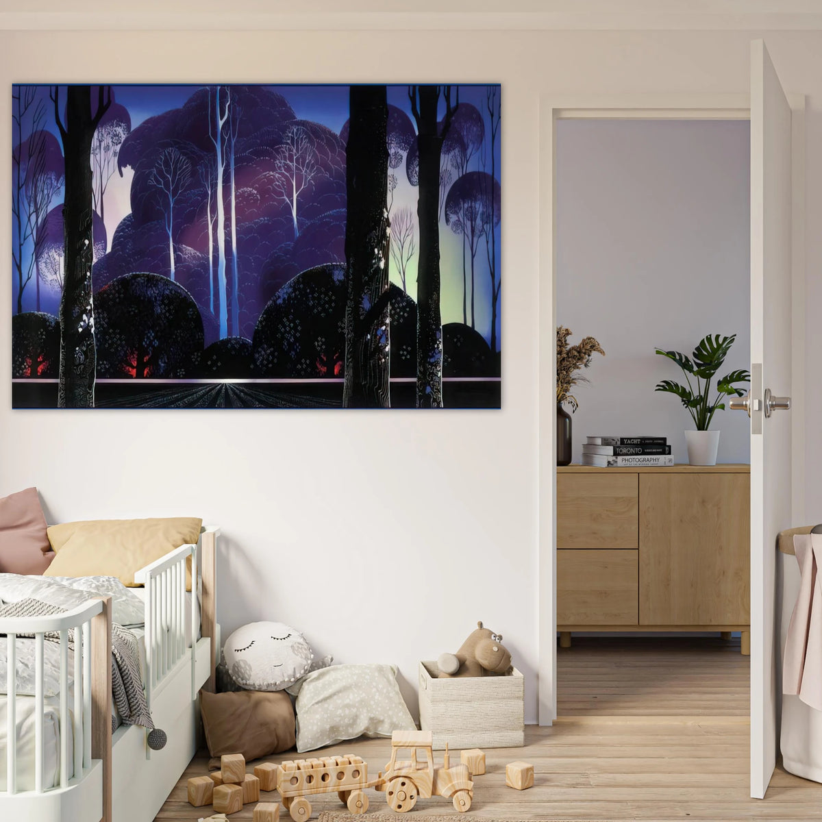 Purple Sunrise Poster | Eyvind Earle Poster | Eyvind Earle Prints
