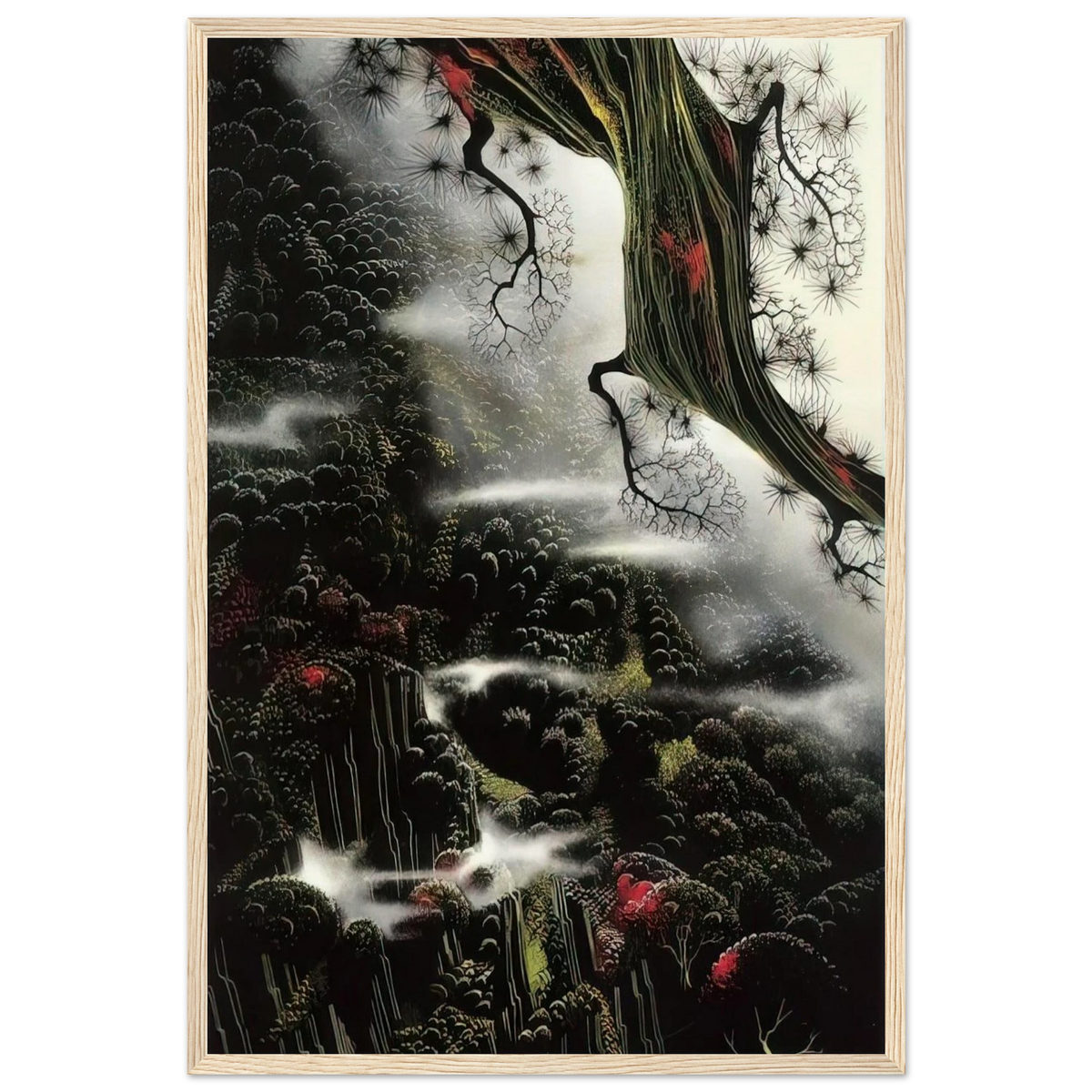 Wisps of Fog and Branch Framed Poster | Eyvind Earle Framed Prints Wall Art | Eyvind Earle Prints