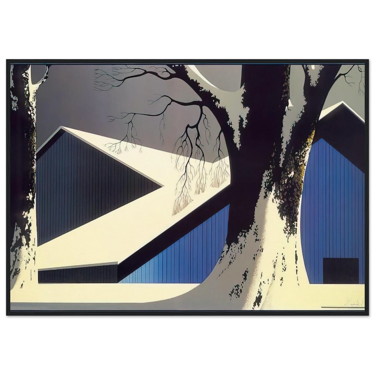 Winter Quiet Framed Poster | Eyvind Earle Framed Prints Wall Art | Eyvind Earle Prints
