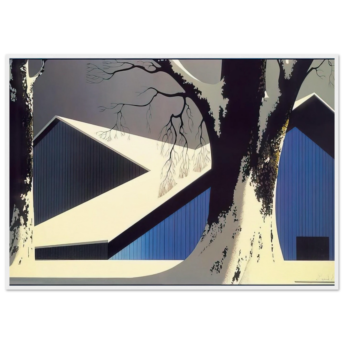 Winter Quiet Framed Poster | Eyvind Earle Framed Prints Wall Art | Eyvind Earle Prints