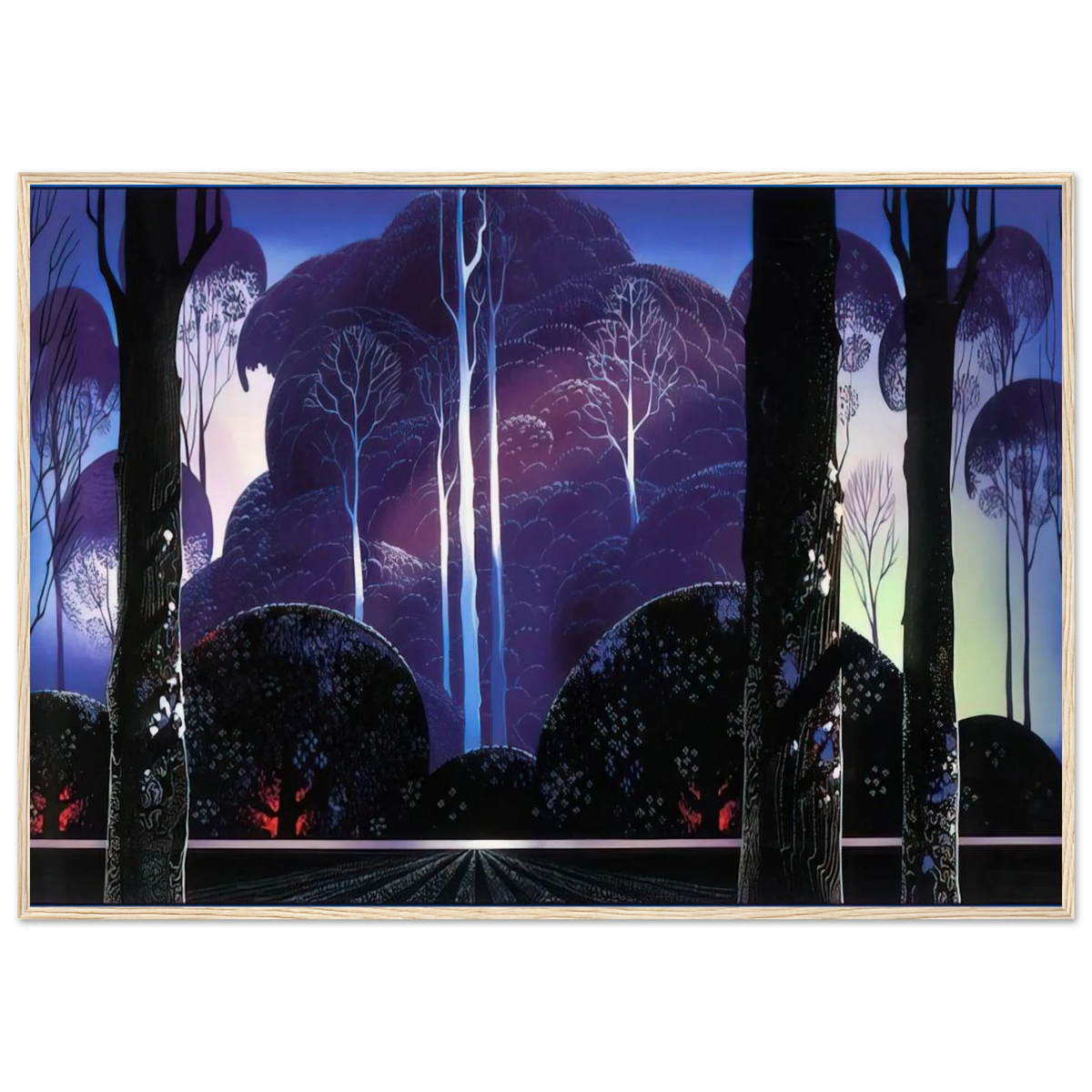 Purple Sunrise Framed Poster | Eyvind Earle Framed Prints Wall Art | Eyvind Earle Prints