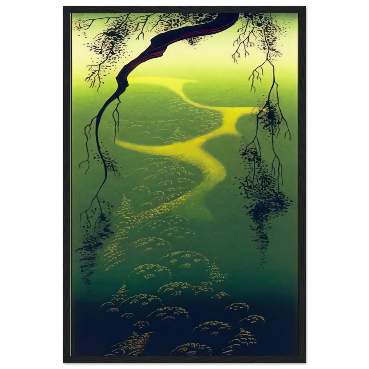Green Mist Framed Poster | Eyvind Earle Framed Prints Wall Art | Eyvind Earle Prints