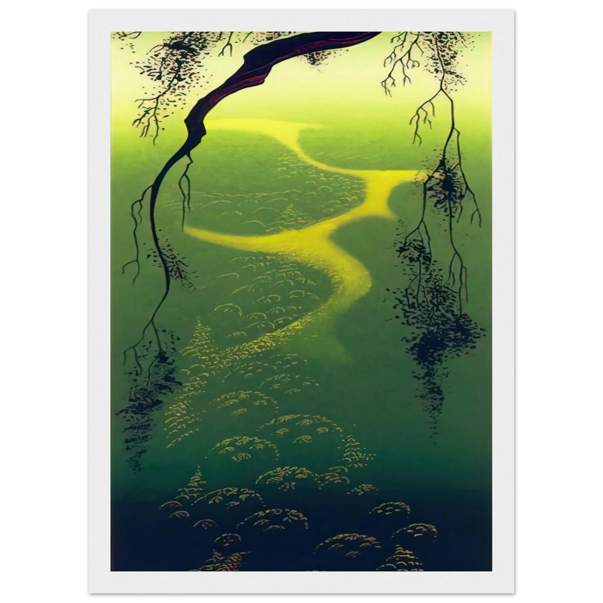 Green Mist Framed Poster | Eyvind Earle Framed Prints Wall Art | Eyvind Earle Prints
