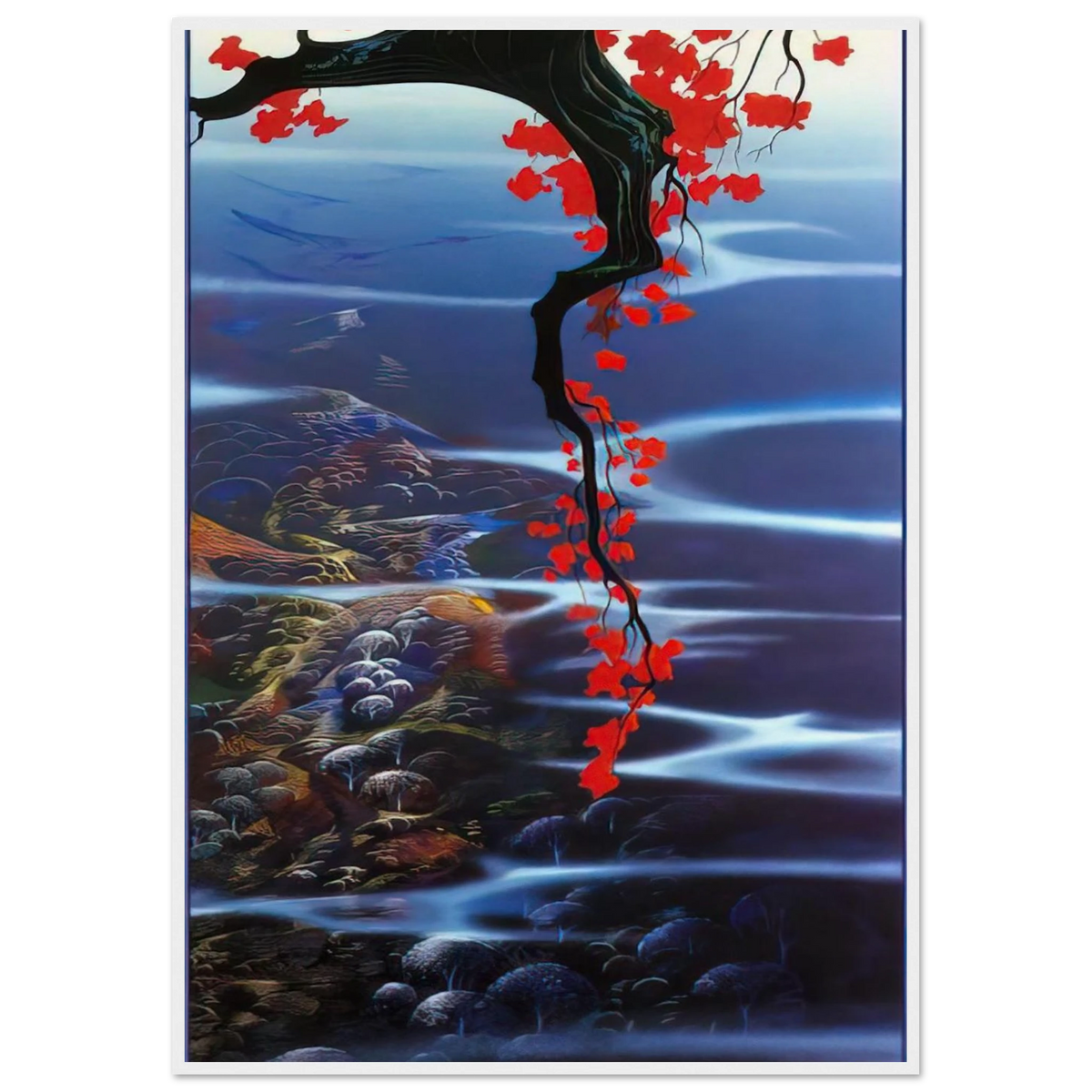 Red Leaves Framed Poster | Eyvind Earle Framed Prints Wall Art | Eyvind Earle Prints