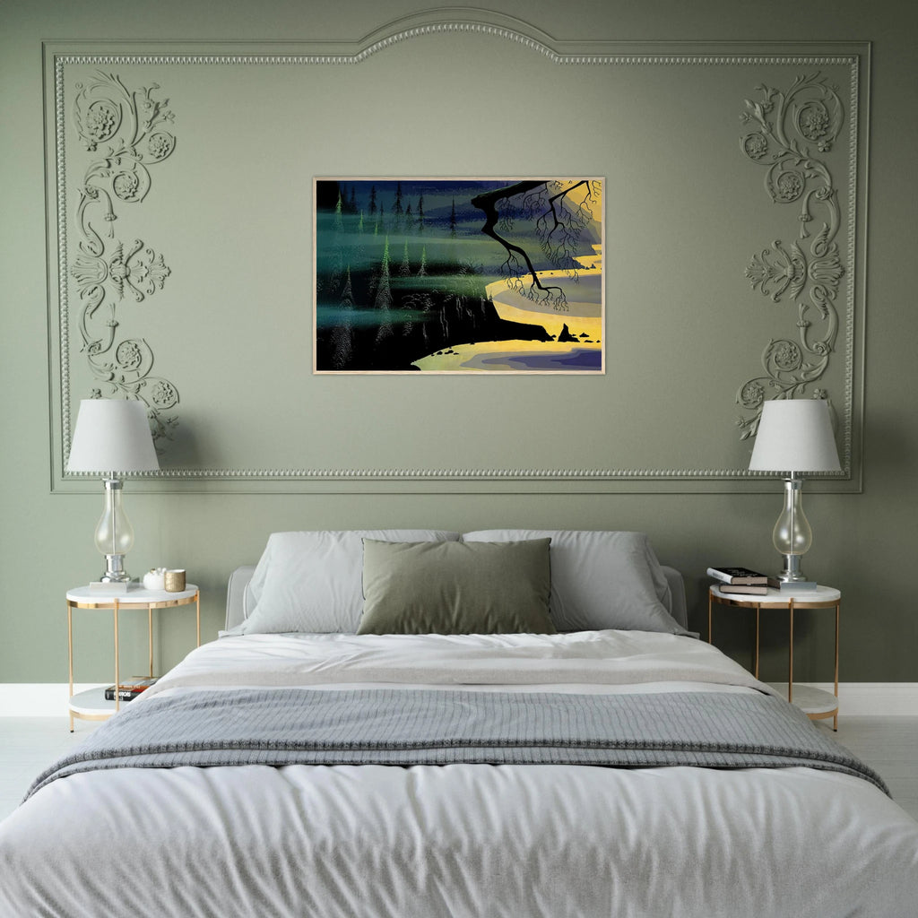 Blue Mist Framed Poster | Eyvind Earle Framed Prints Wall Art | Eyvind Earle Prints