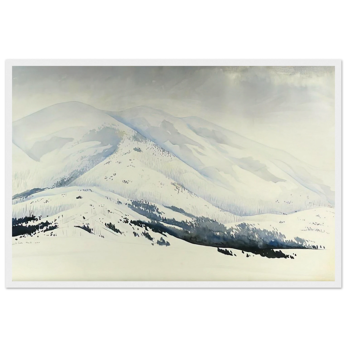 Snowy Mountain Framed Poster | Eyvind Earle Framed Prints Wall Art | Eyvind Earle Prints