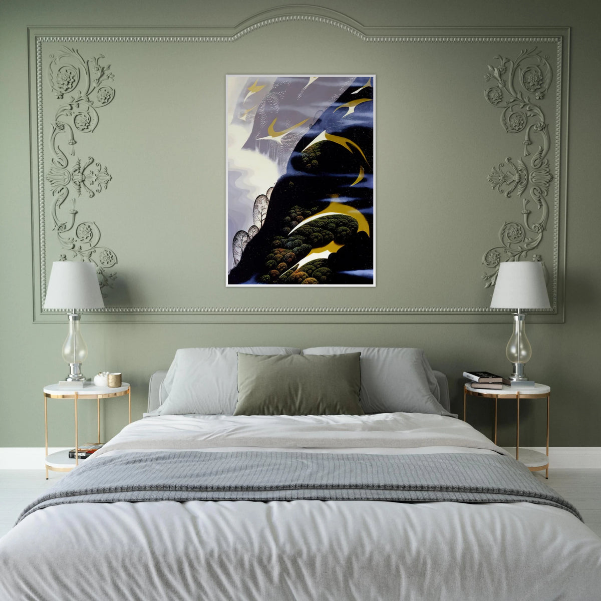 Copy of Sea mist and Pastures Framed Poster | Eyvind Earle Framed Prints Wall Art | Eyvind Earle Prints