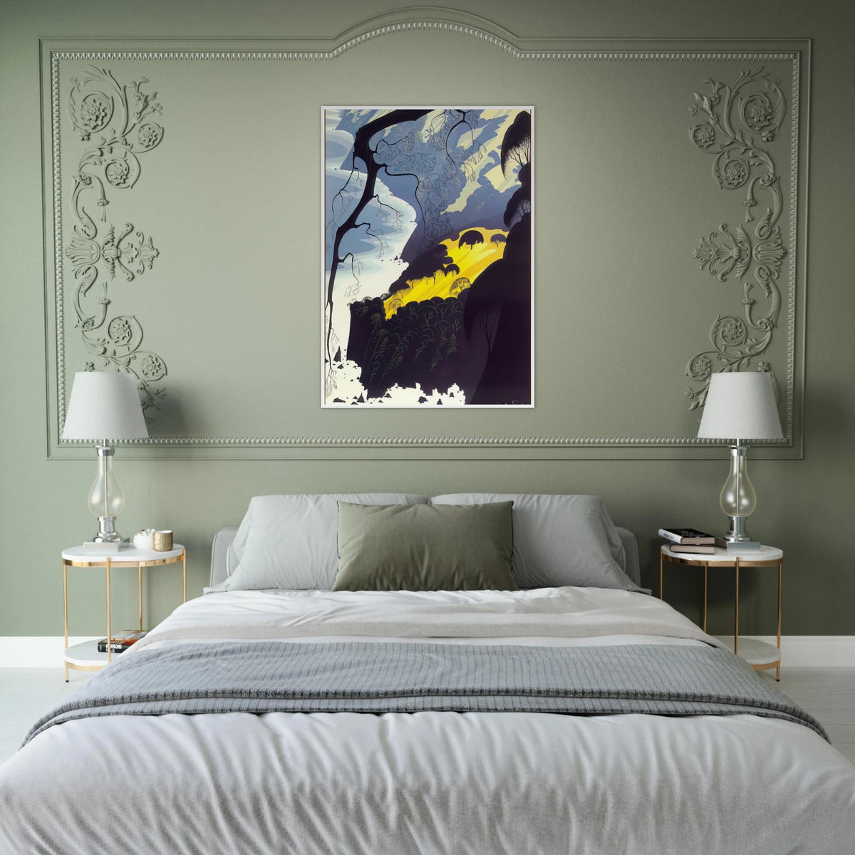 Carmel Highlands Framed Poster | Eyvind Earle Framed Prints Wall Art | Eyvind Earle Prints