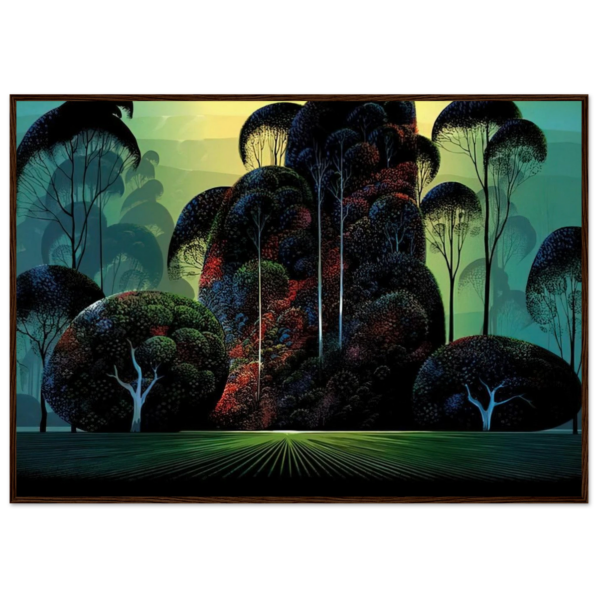 Mendacino Framed Poster | Eyvind Earle Framed Prints Wall Art | Eyvind Earle Prints