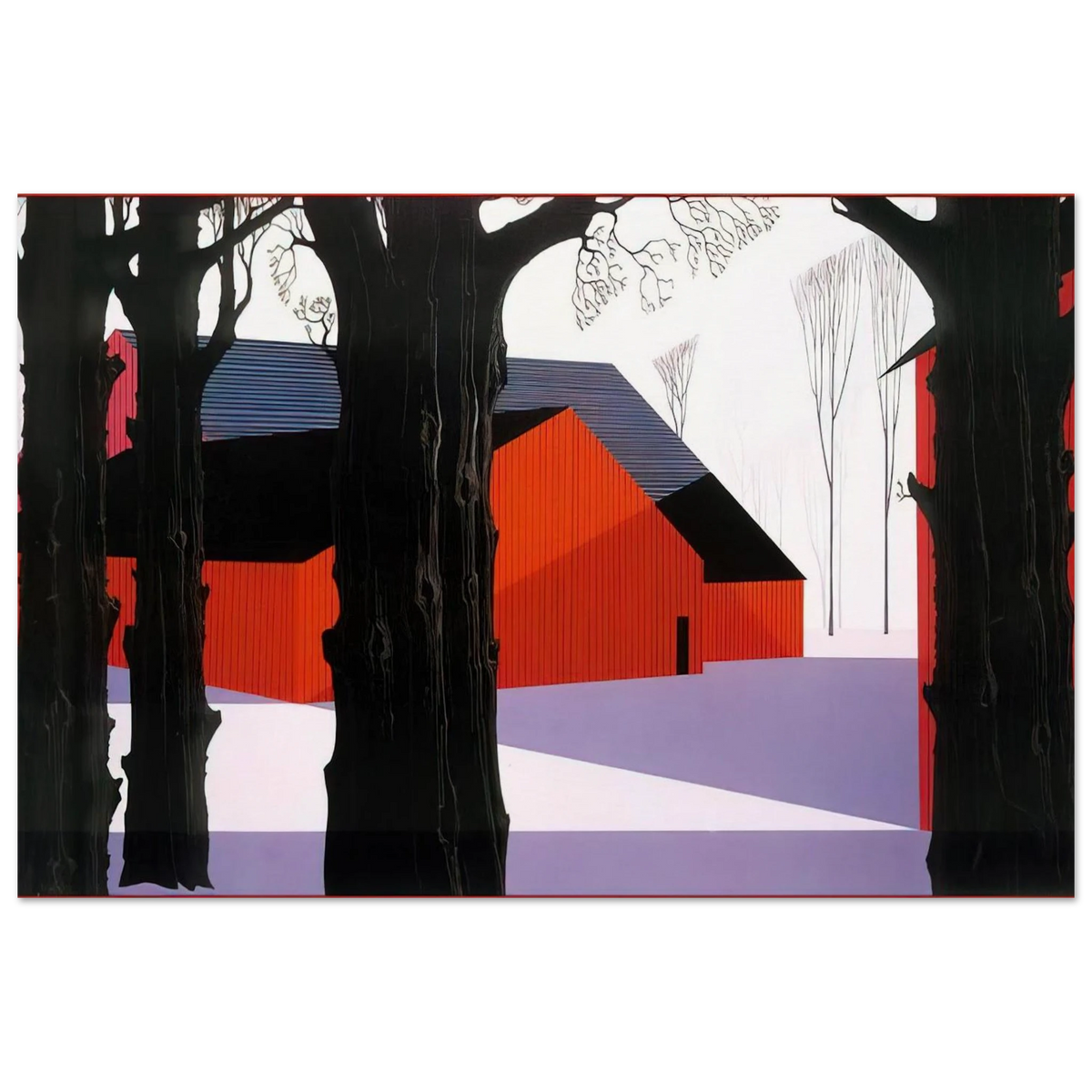 Red Barn Poster | Eyvind Earle Poster | Eyvind Earle Prints