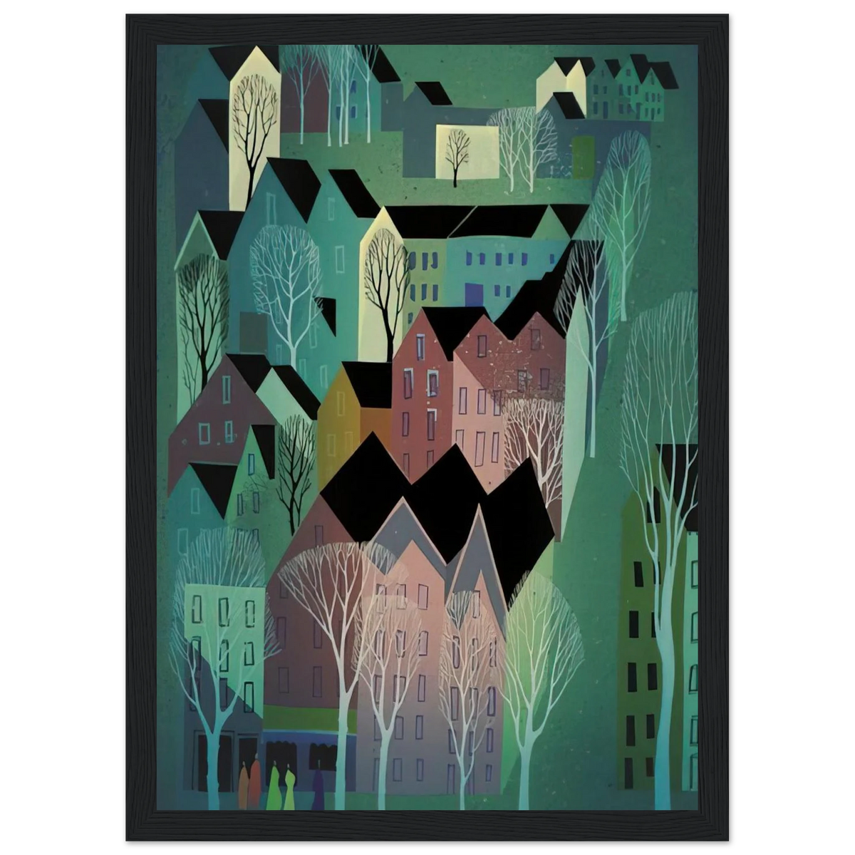 Village Framed Poster | Eyvind Earle Framed Prints Wall Art | Eyvind Earle Prints