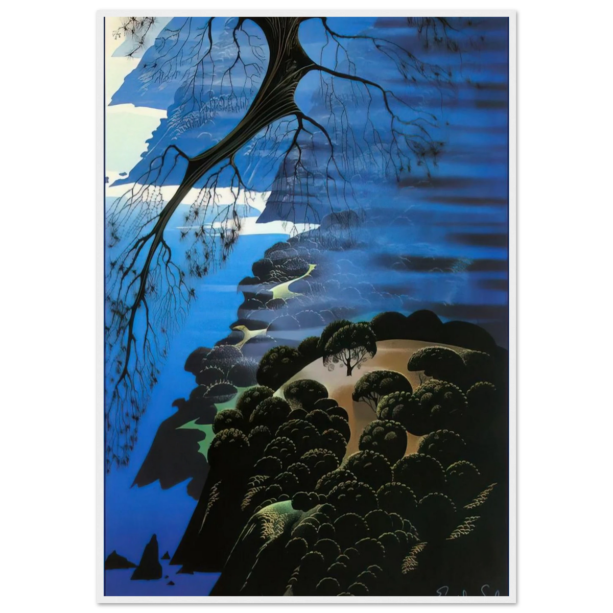 Mystical Coastline Framed Poster | Eyvind Earle Framed Prints Wall Art | Eyvind Earle Prints