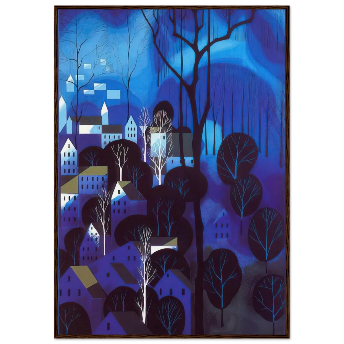 Midnight Blue Framed Poster | Eyvind Earle Framed Prints Wall Art | Eyvind Earle Prints