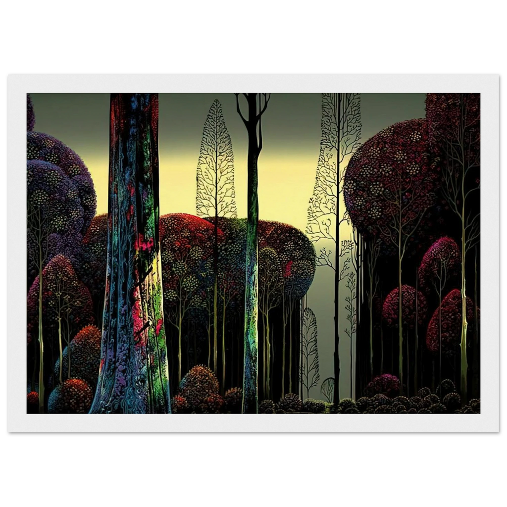 Gothic Forest Framed Poster | Eyvind Earle Framed Prints Wall Art | Eyvind Earle Prints