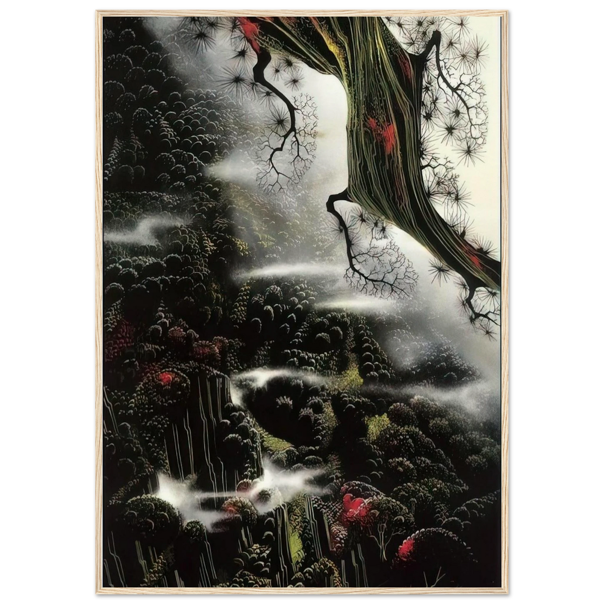 Wisps of Fog and Branch Framed Poster | Eyvind Earle Framed Prints Wall Art | Eyvind Earle Prints