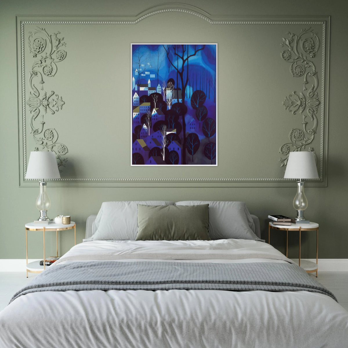 Midnight Blue Framed Poster | Eyvind Earle Framed Prints Wall Art | Eyvind Earle Prints