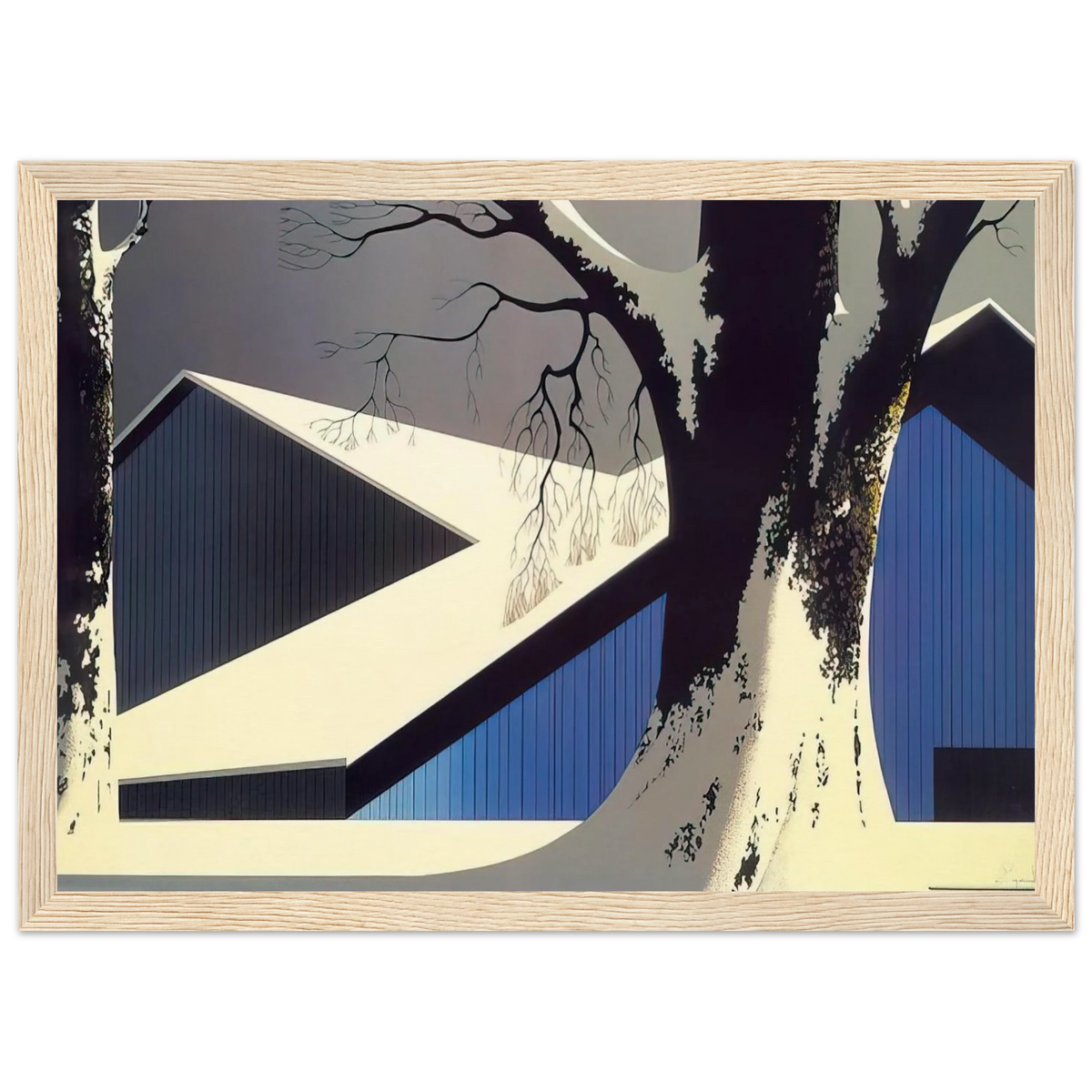 Winter Quiet Framed Poster | Eyvind Earle Framed Prints Wall Art | Eyvind Earle Prints
