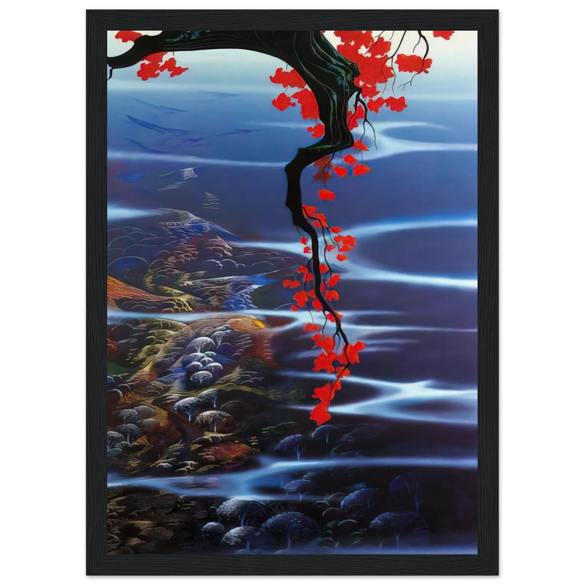 Red Leaves Framed Poster | Eyvind Earle Framed Prints Wall Art | Eyvind Earle Prints
