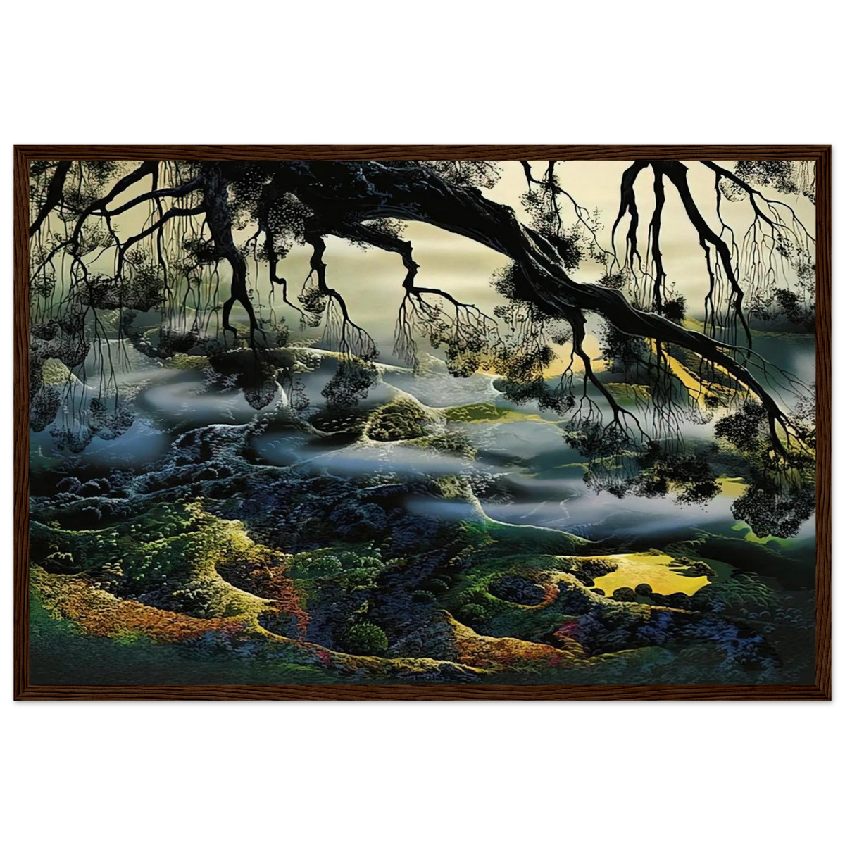 Fog Passes By Framed Poster | Eyvind Earle Framed Prints Wall Art | Eyvind Earle Prints