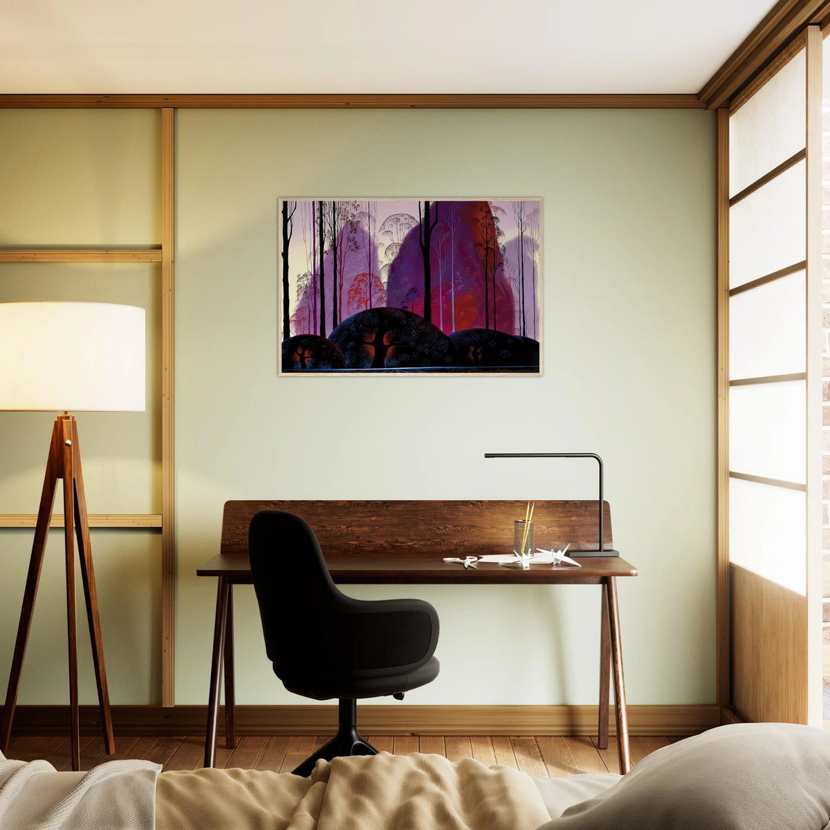 Mauve, Red and Purple Framed Poster | Eyvind Earle Framed Prints Wall Art | Eyvind Earle Prints