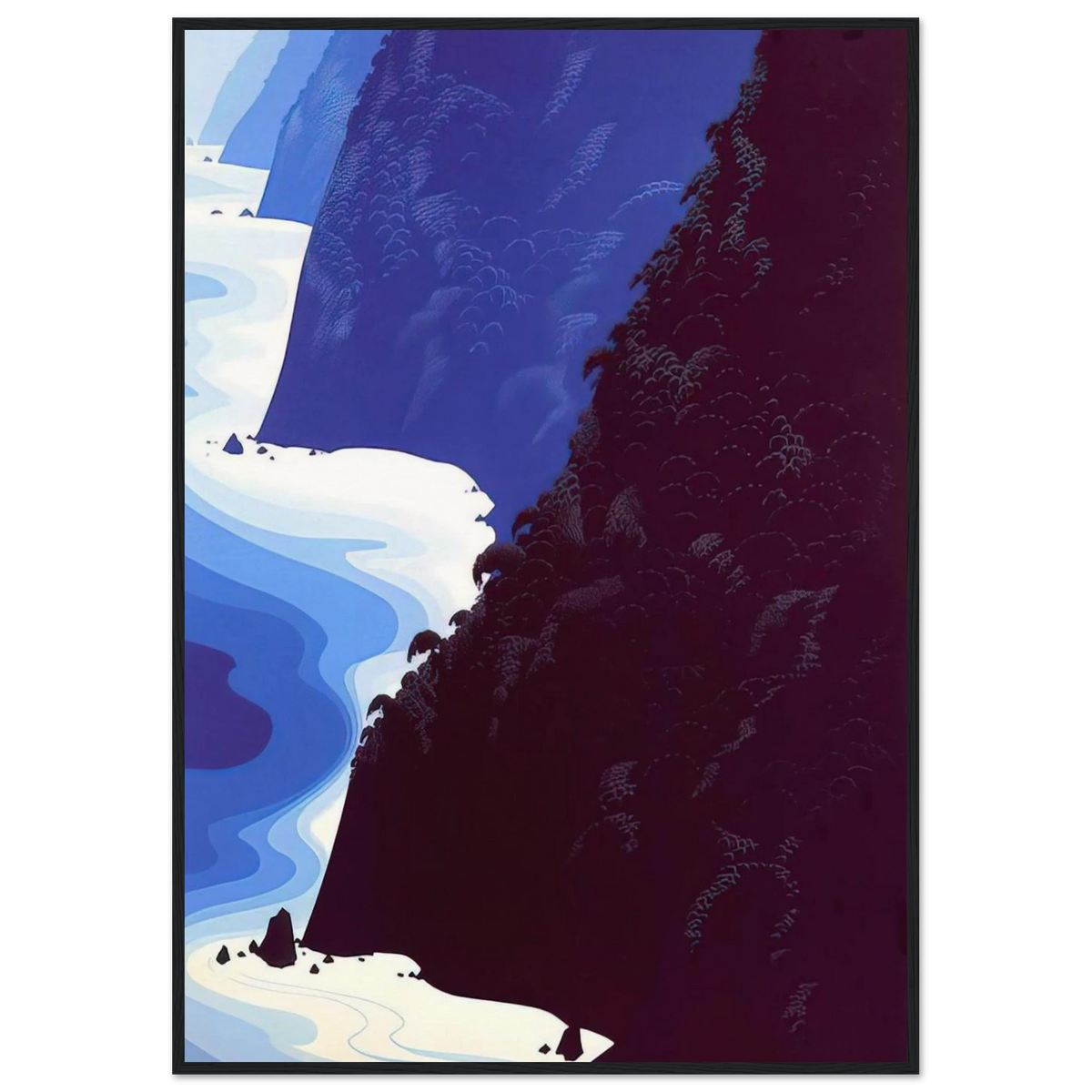 Blue Big Sur Framed Poster | Eyvind Earle Framed Prints Wall Art | Eyvind Earle Prints