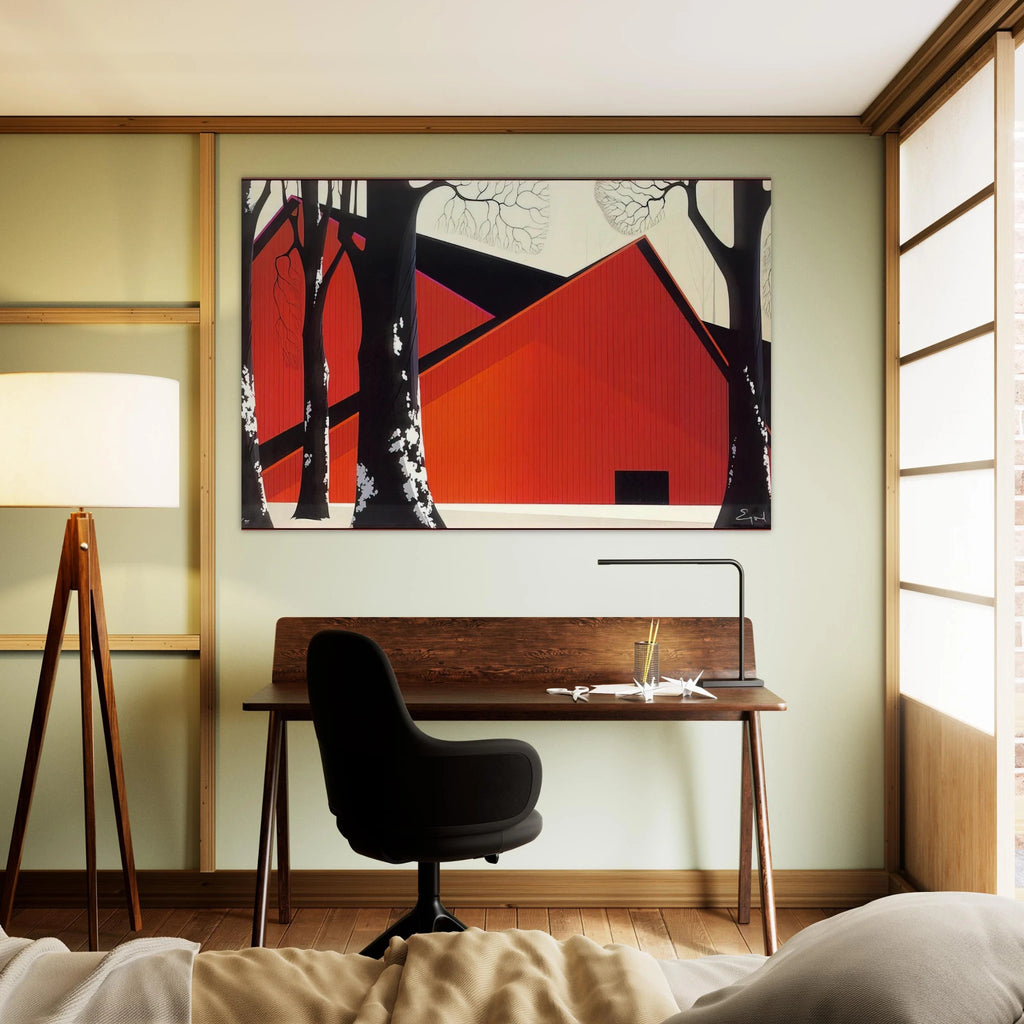 The Great Red Barn Poster | Eyvind Earle Poster | Eyvind Earle Prints