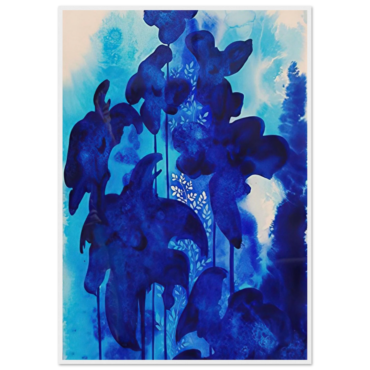 Blue Floral Framed Poster | Eyvind Earle Framed Prints Wall Art | Eyvind Earle Prints