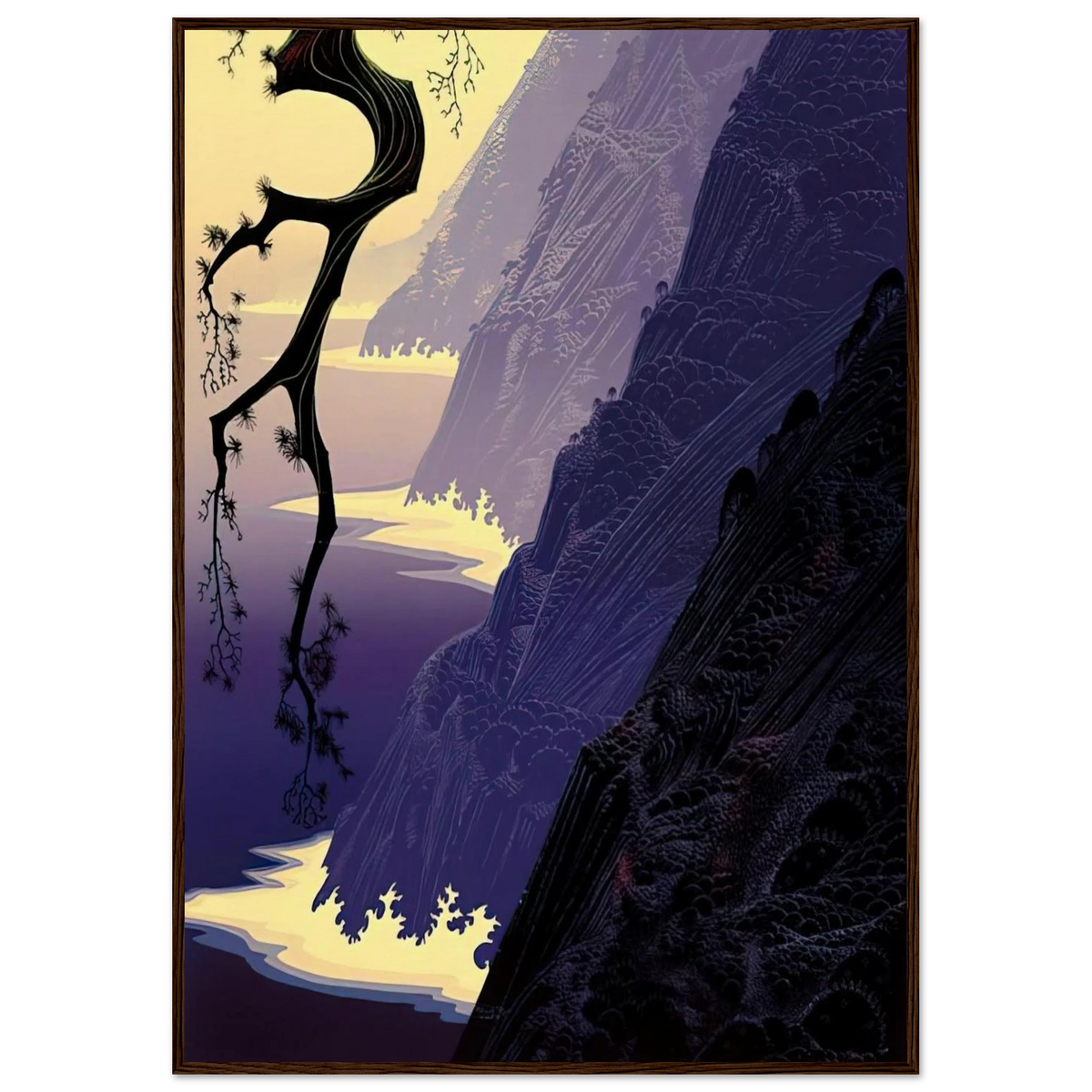 Purple Mist Framed Poster | Eyvind Earle Framed Prints Wall Art | Eyvind Earle Prints