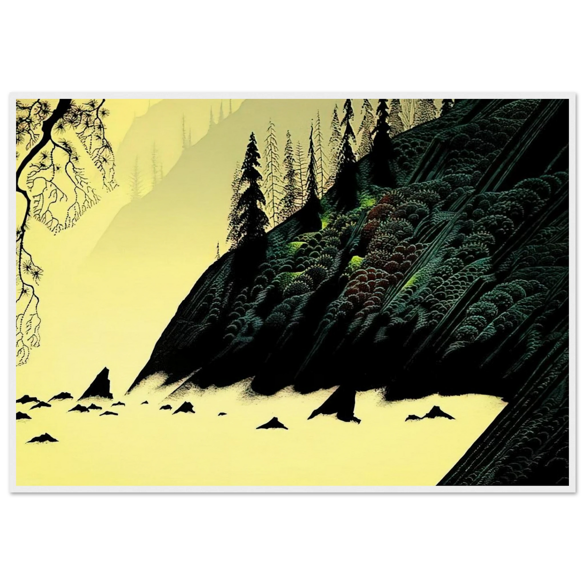 Spruce Redwood and Pine Framed Poster | Eyvind Earle Framed Prints Wall Art | Eyvind Earle Prints