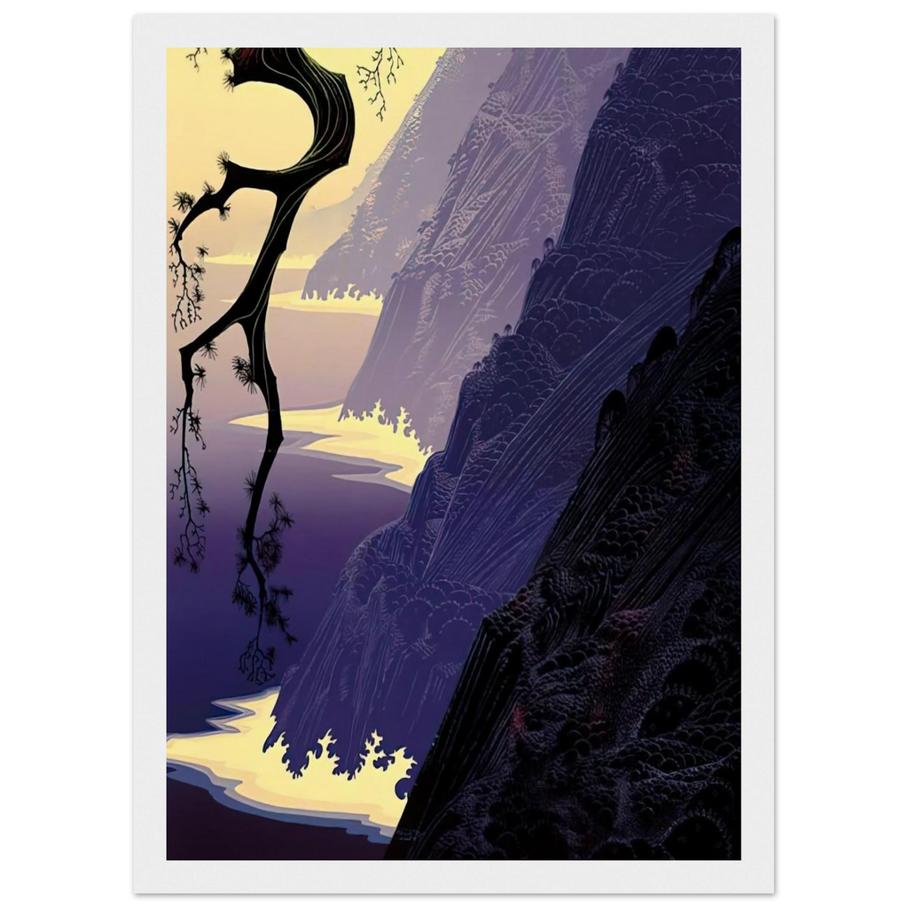 Purple Mist Framed Poster | Eyvind Earle Framed Prints Wall Art | Eyvind Earle Prints