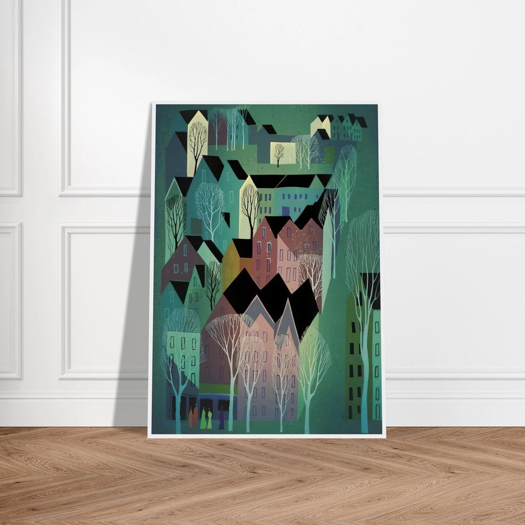 Village Framed Poster | Eyvind Earle Framed Prints Wall Art | Eyvind Earle Prints