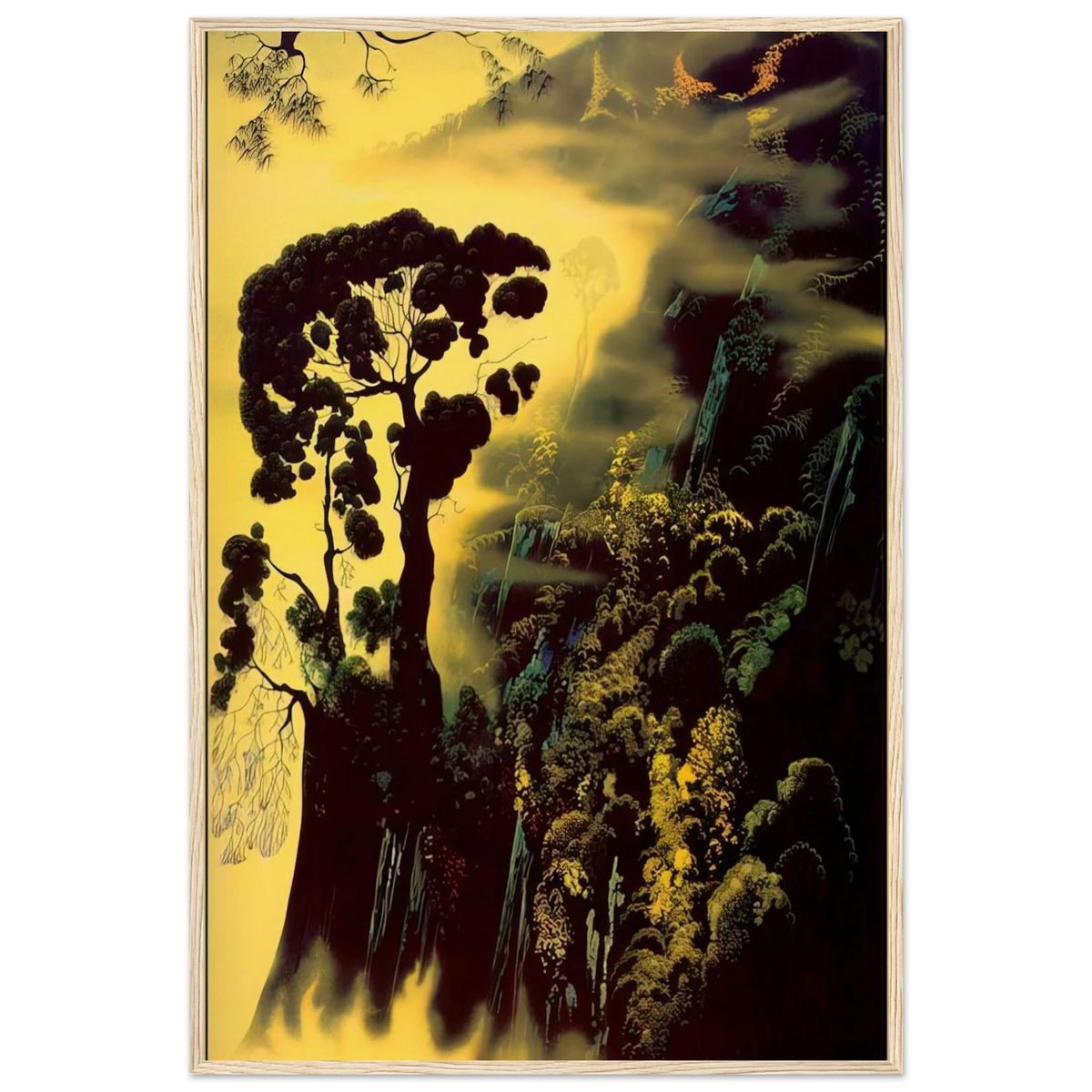 Sunset Silhouette Framed Poster | Eyvind Earle Framed Prints Wall Art | Eyvind Earle Prints