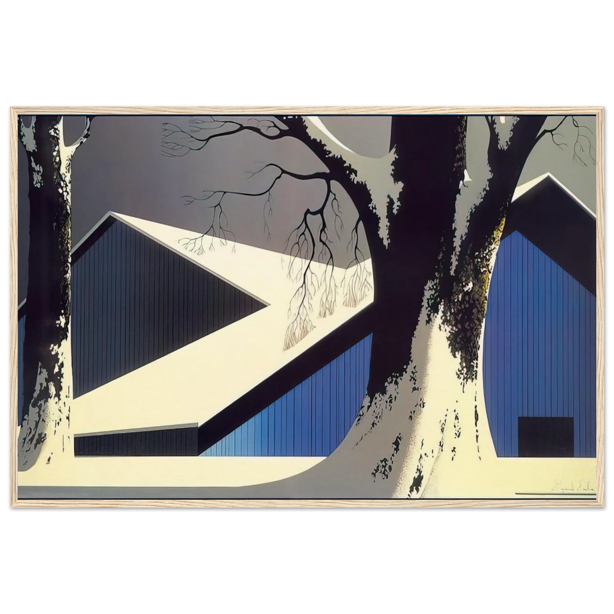 Winter Quiet Framed Poster | Eyvind Earle Framed Prints Wall Art | Eyvind Earle Prints