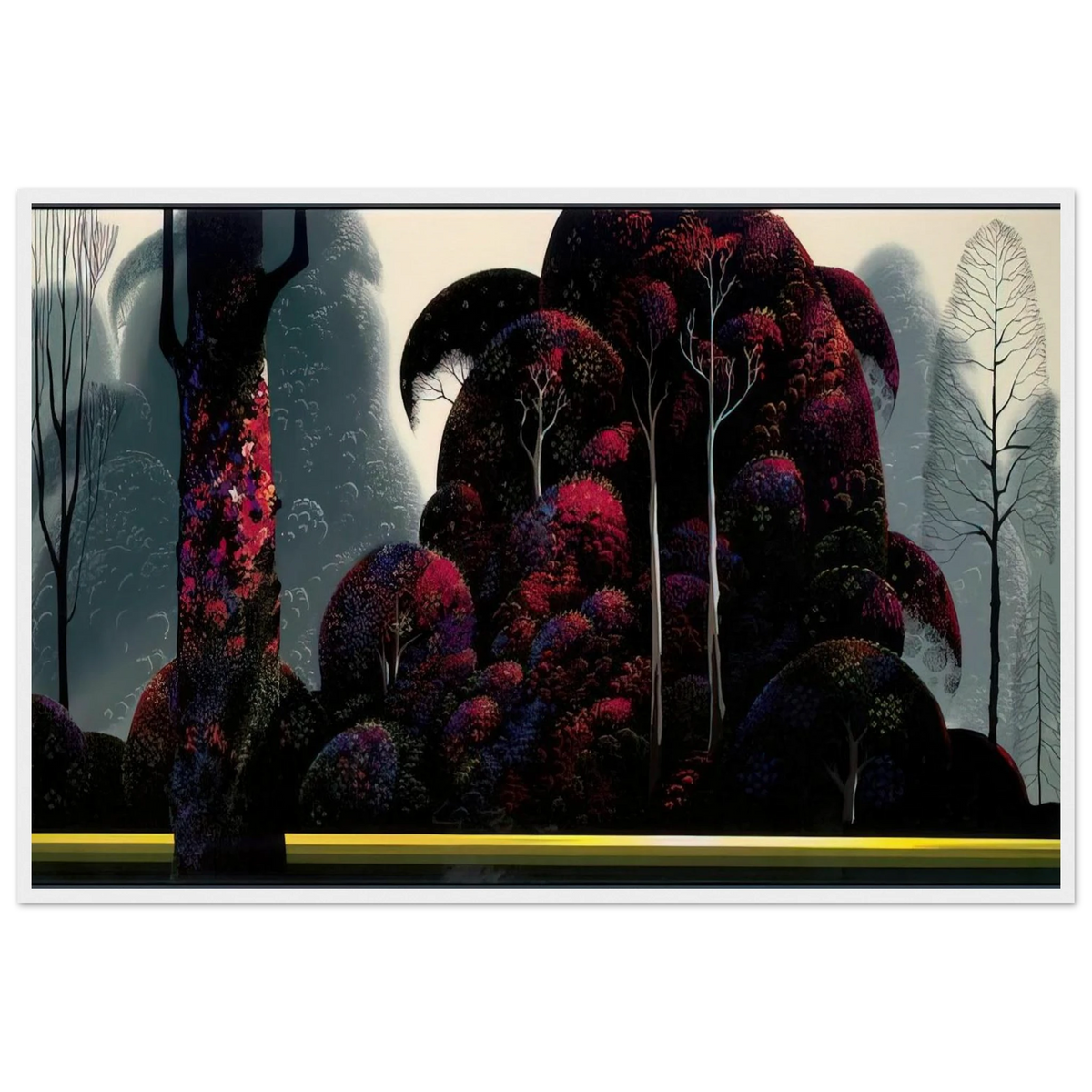 Crimson Eucalyptus Framed Poster | Eyvind Earle Framed Prints Wall Art | Eyvind Earle Prints