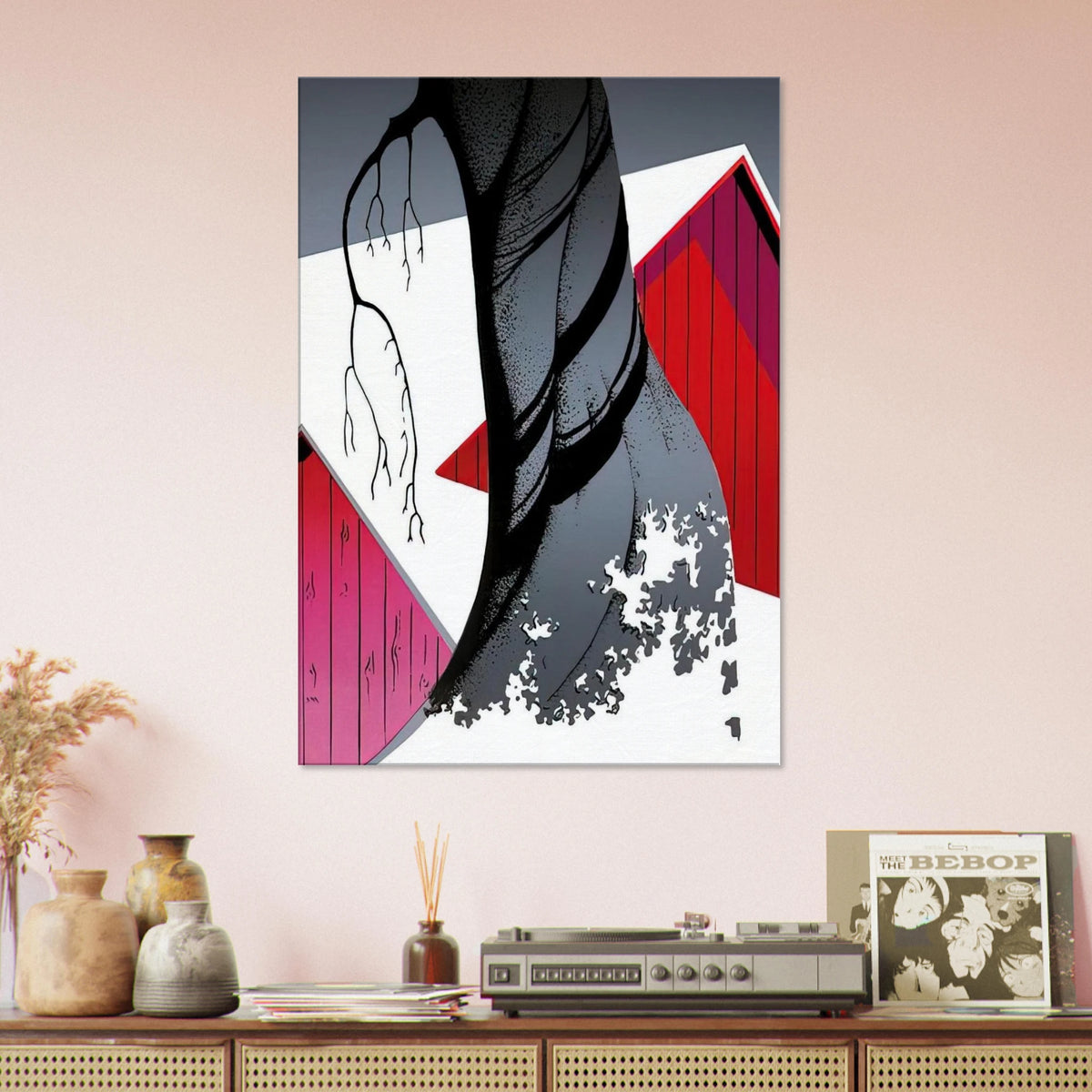 Red Barn and Grey Sky Canvas | Eyvind Earle Canvas | Eyvind Earle Prints