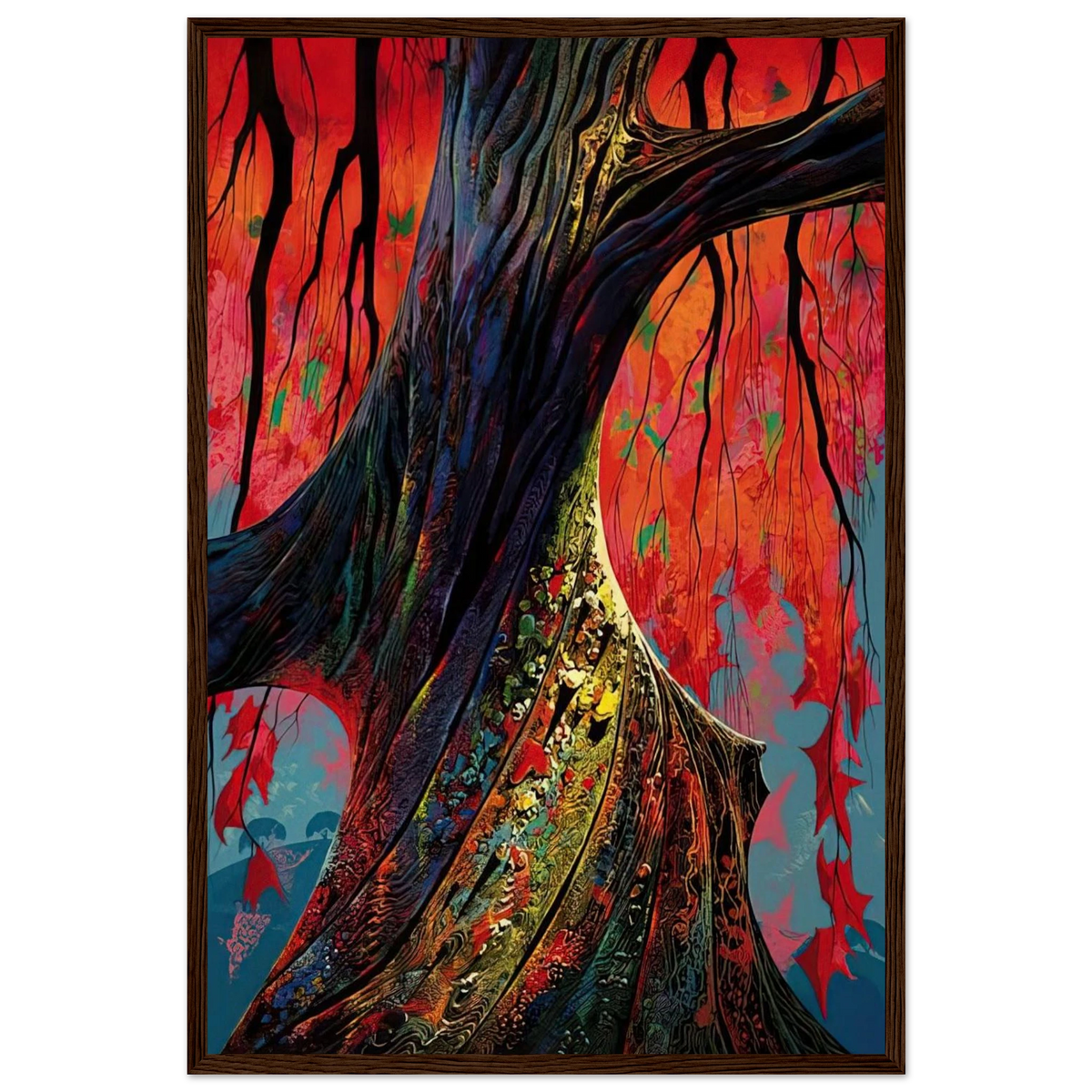 Fire red and gold Framed Poster | Eyvind Earle Framed Prints Wall Art | Eyvind Earle Prints
