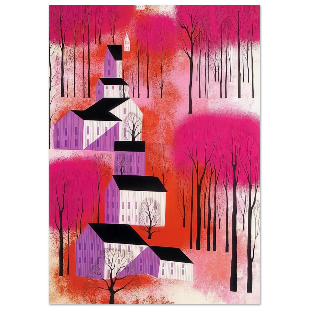 Autumn Sunset Poster | Eyvind Earle Poster | Eyvind Earle Prints