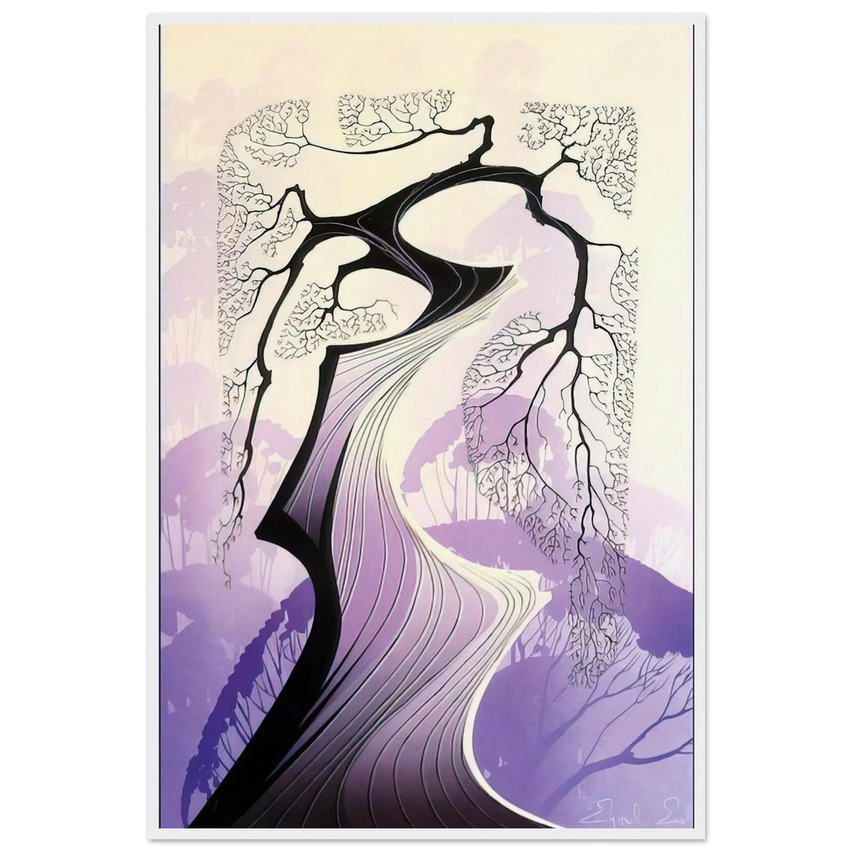 Carmel Cypress Framed Poster | Eyvind Earle Framed Prints Wall Art | Eyvind Earle Prints