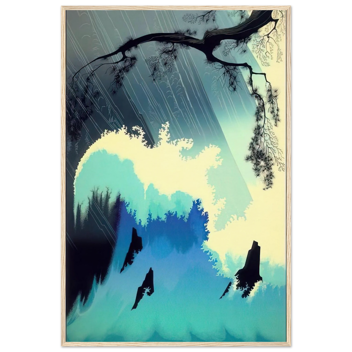 Ocean Splash Framed Poster | Eyvind Earle Framed Prints Wall Art | Eyvind Earle Prints