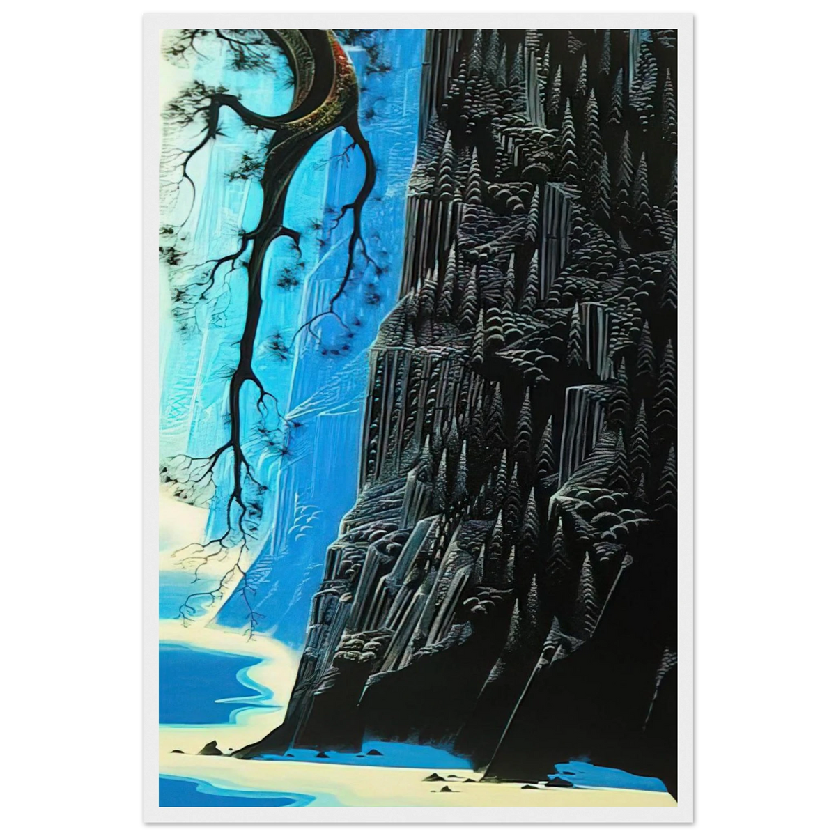 Cliffs Ascending Framed Poster | Eyvind Earle Framed Prints Wall Art | Eyvind Earle Prints