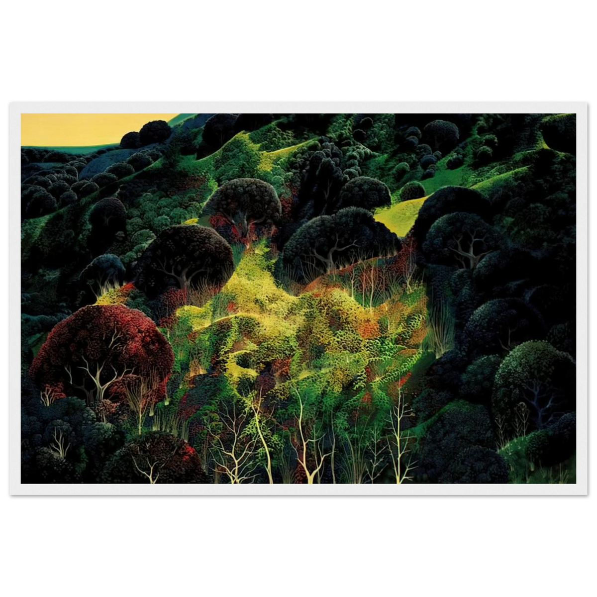 Autumn Fields Framed Poster | Eyvind Earle Framed Prints Wall Art | Eyvind Earle Prints