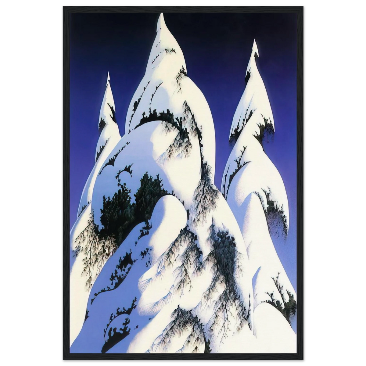 Snow Trees Framed Poster | Eyvind Earle Framed Prints Wall Art | Eyvind Earle Prints