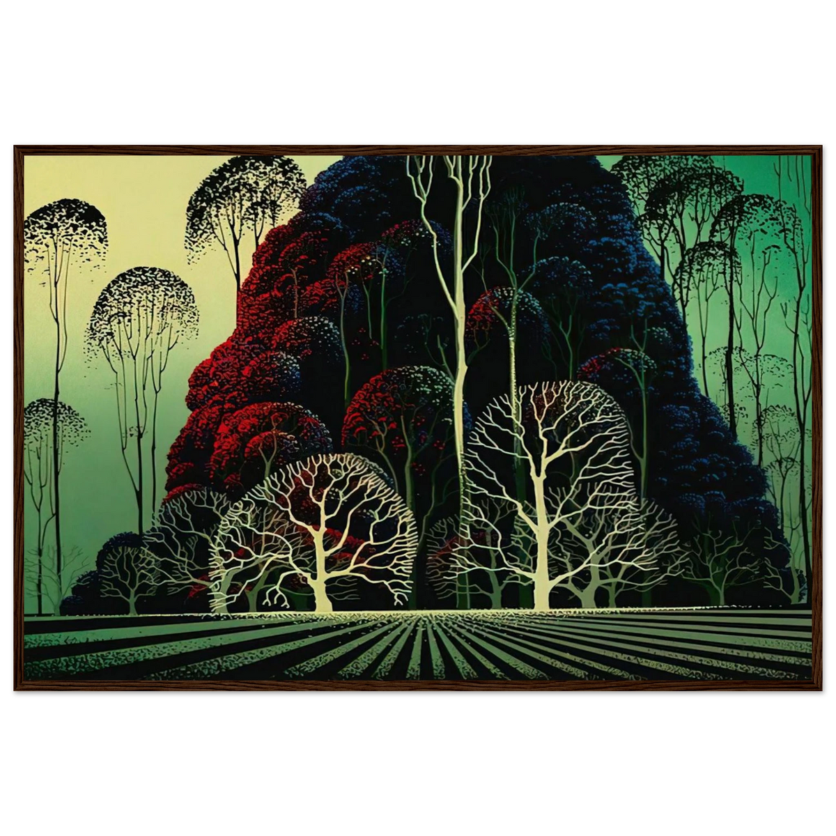 Eucalyptus Forest Framed Poster | Eyvind Earle Framed Prints Wall Art | Eyvind Earle Prints