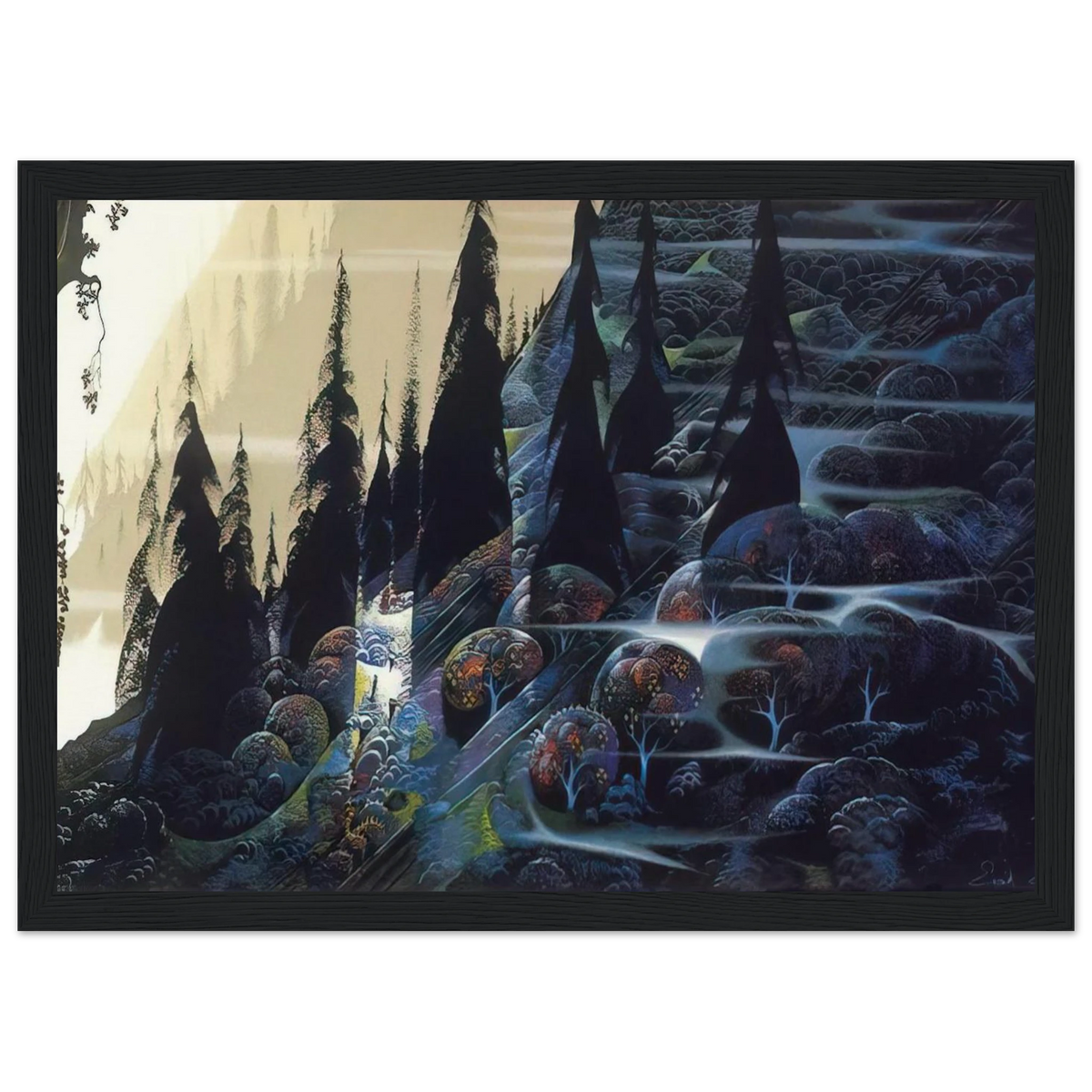 Black Spruce Framed Poster | Eyvind Earle Framed Prints Wall Art | Eyvind Earle Prints