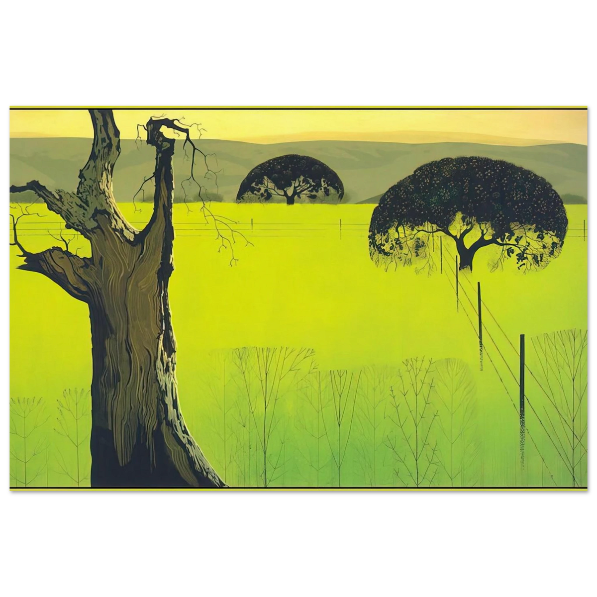 Mustard Field Poster | Eyvind Earle Poster | Eyvind Earle Prints
