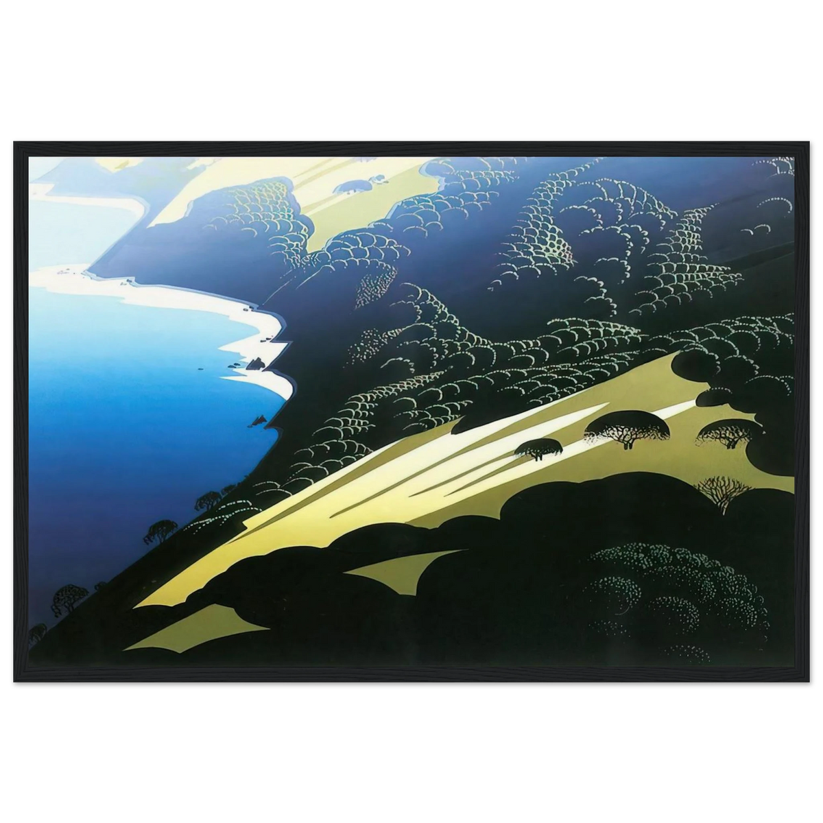 Seaside Pastures Framed Poster | Eyvind Earle Framed Prints Wall Art | Eyvind Earle Prints