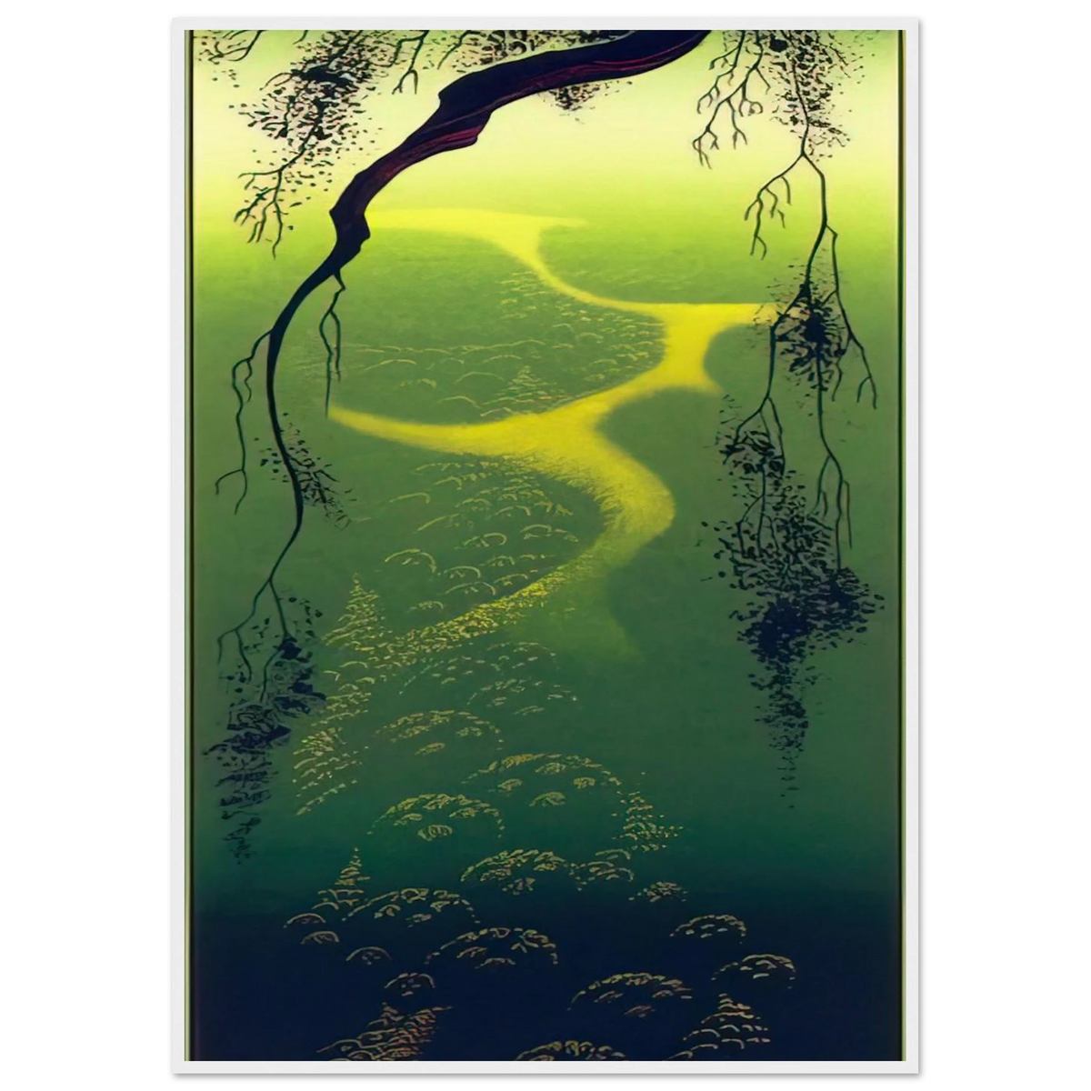Green Mist Framed Poster | Eyvind Earle Framed Prints Wall Art | Eyvind Earle Prints